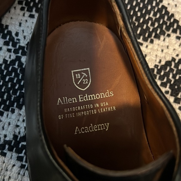 ALLEN EDMONDS Black Leather academy Oxford Casual Mens Shoes - Picture 9 of 10